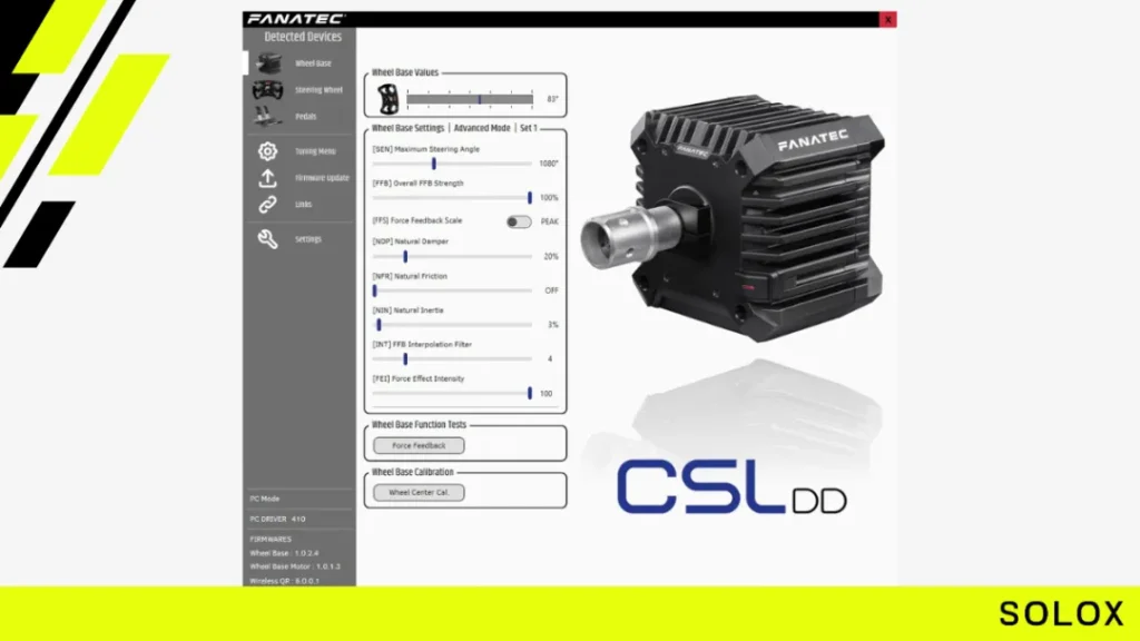 Fanatec CSL DD rFactor 2 settings