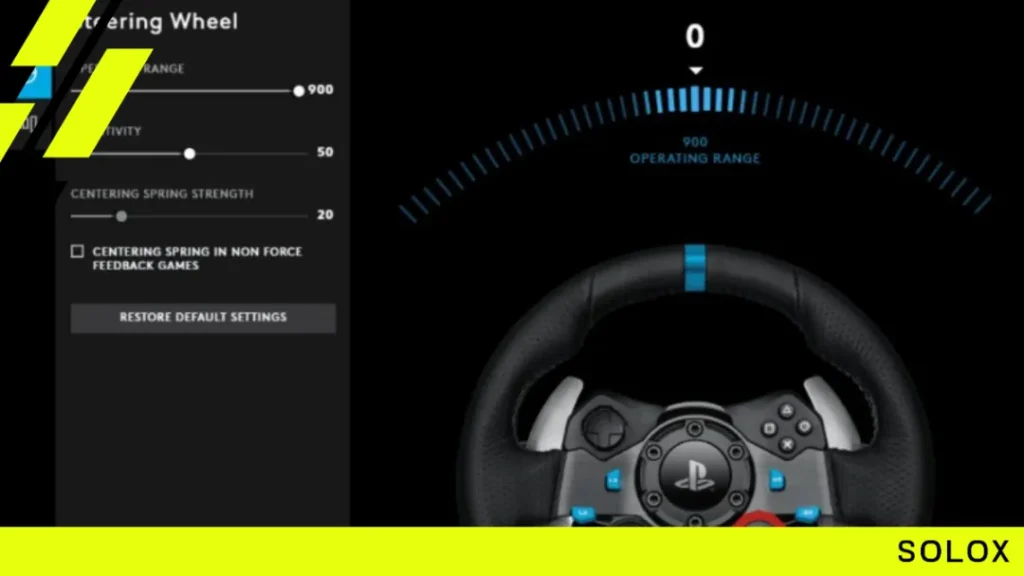 Logitech G29/G920 wheel settings