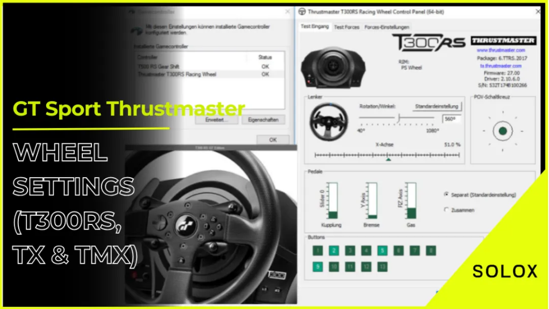 GT Sport Thrustmaster Wheel Settings (T300RS, TX and TMX)