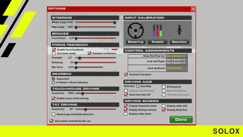 Thrustmaster iRacing settings (T300RS, T500RS & TMX)