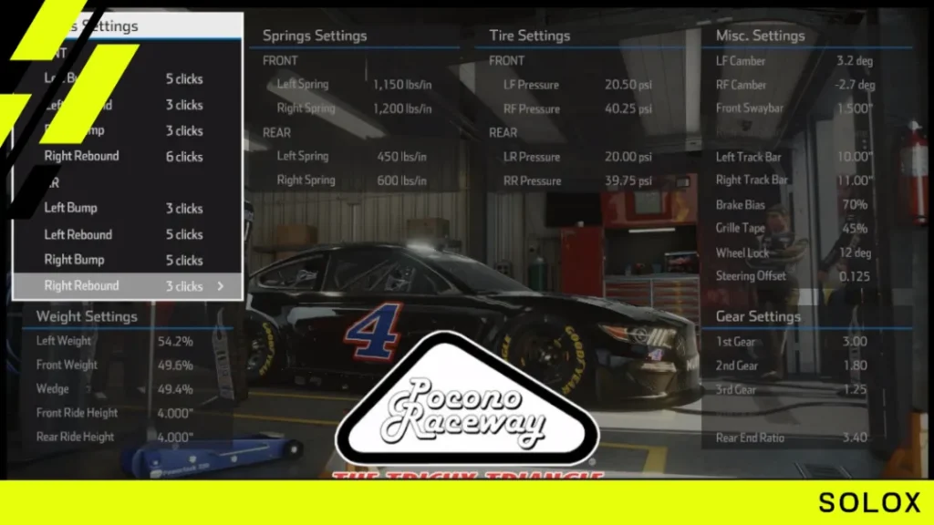 Nascar Heat 5 Pocono Cup Setup