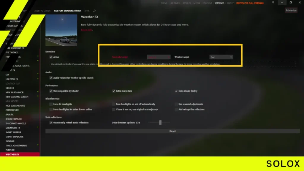 Install Shaders Patch and SOL