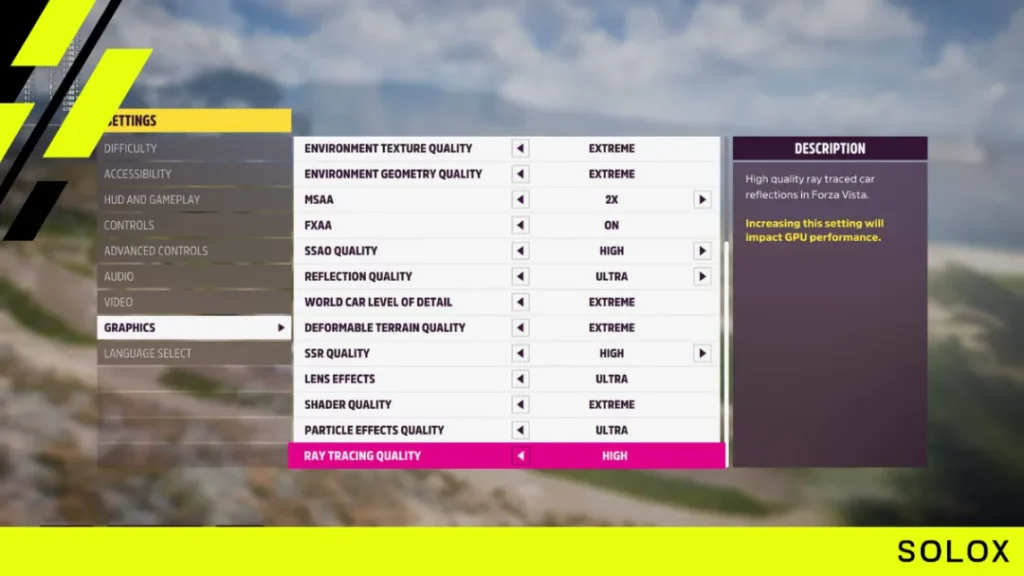 Best Forza Horizon 5 Graphics Settings List