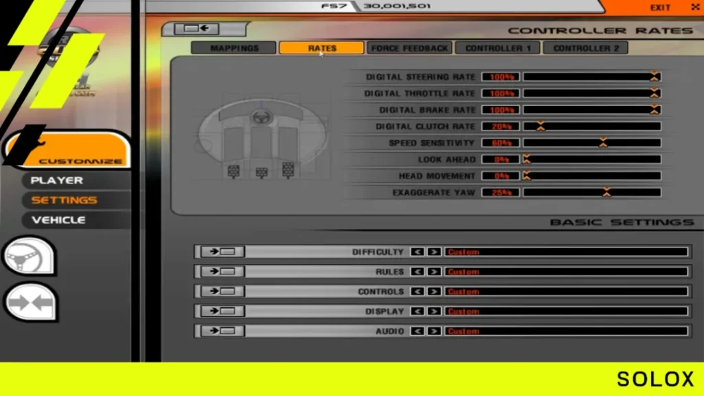rFactor 2 controller Basic settings