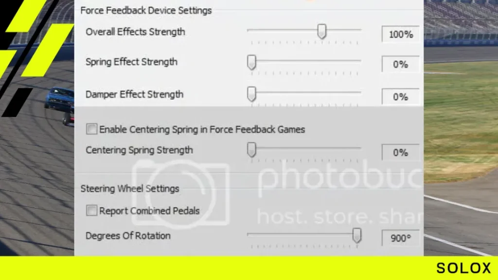 Logitech Wheel settings