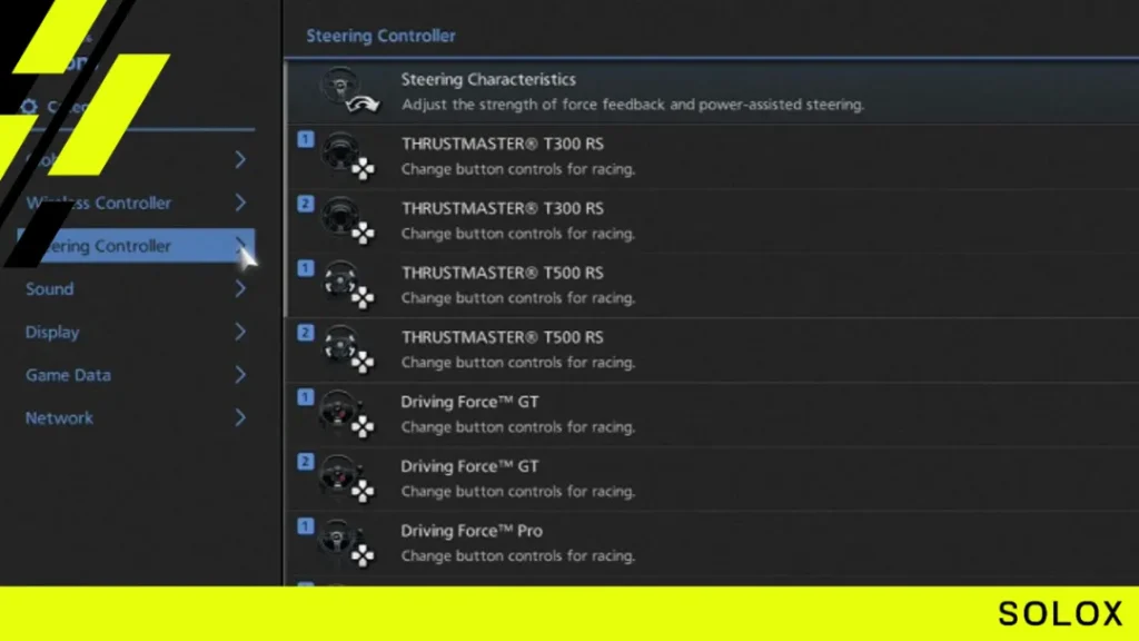 GT Sport Keyboard Controls List