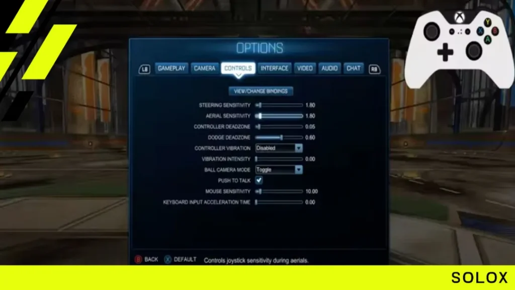 Controller steering sensitivity