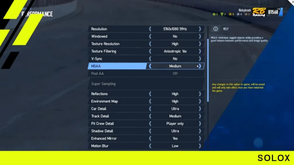 What are the best Graphics settings for Project Cars2?