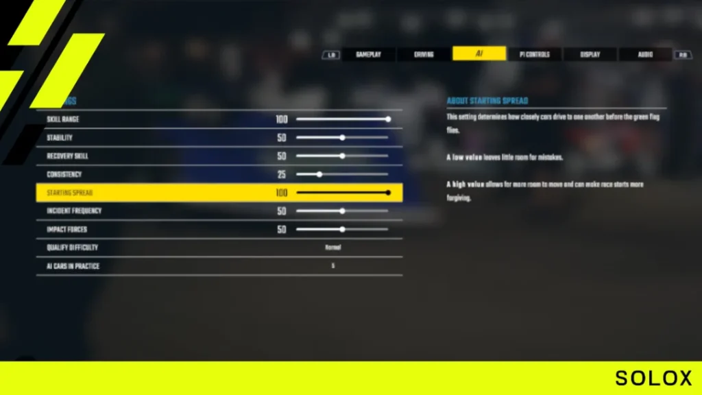 AI Driving Settings