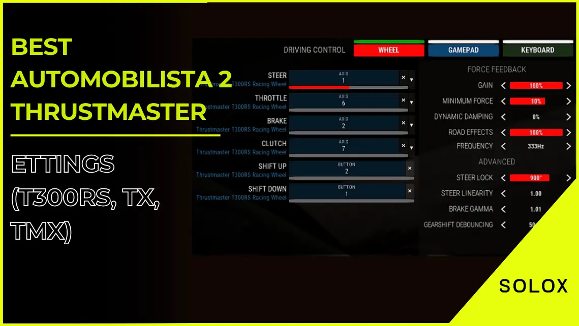 Best Automobilista 2 Thrustmaster Settings (T300RS, TX, TMX)
