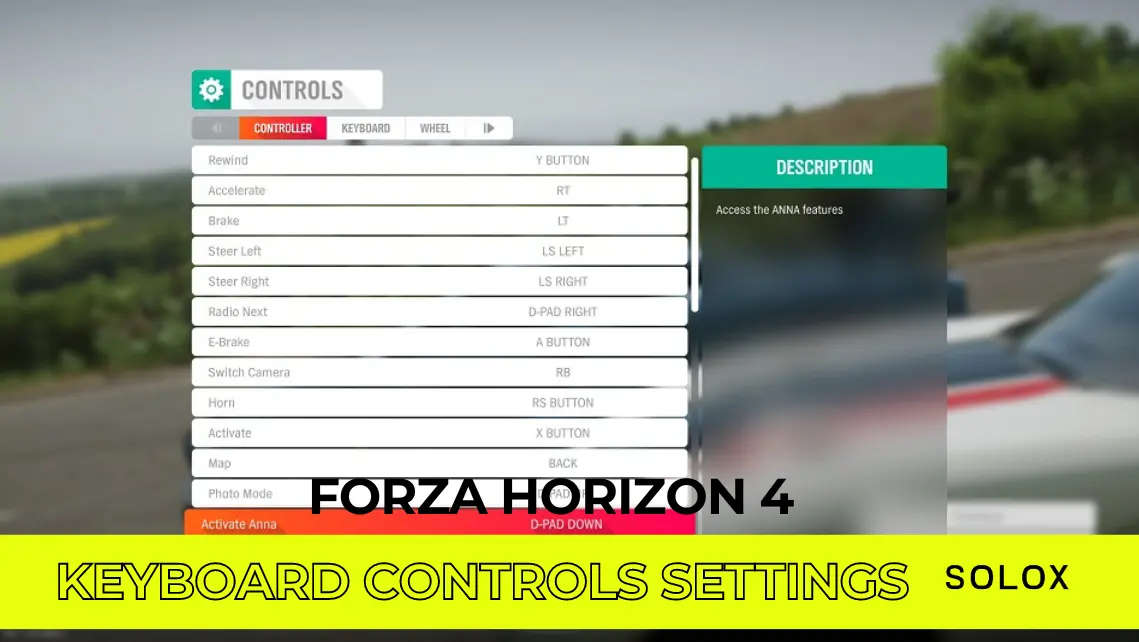 Forza Horizon 4 Keyboard Controls Settings