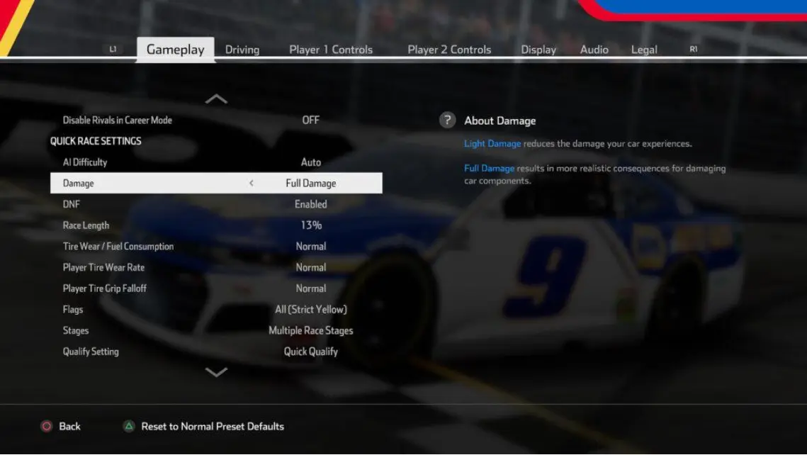 Complete Nascar Heat 5 AI Settings List