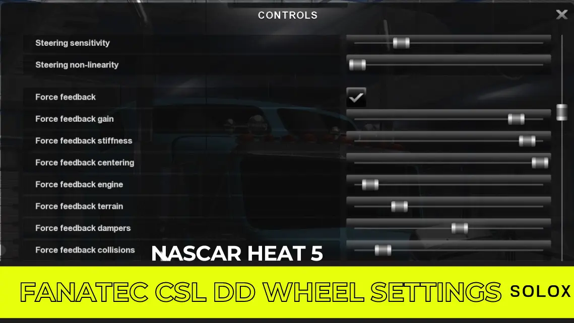 Nascar Heat 5 Fanatec CSL DD Wheel Settings
