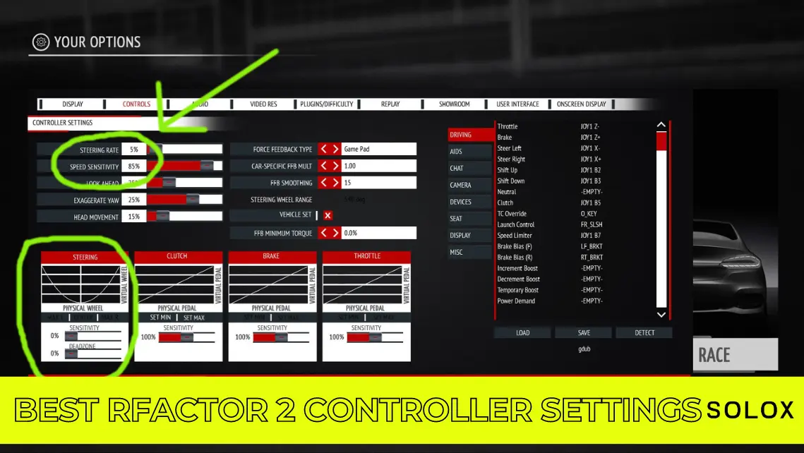 Best rFactor 2 Controller settings (Xbox 360/Xbox One)