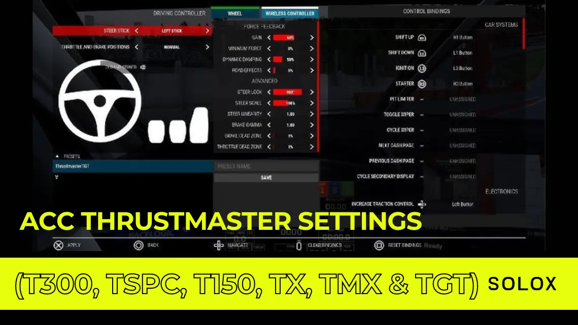 ACC Thrustmaster Settings (T300, TSPC, T150, TX, TMX and TGT)