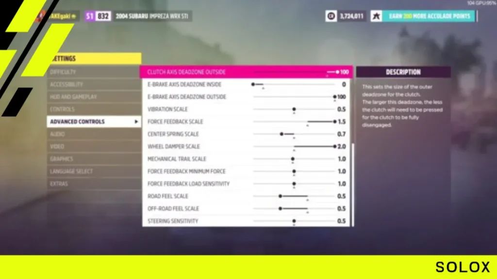 Logitech wheel settings list for Forza Horizon 5 (G29 & G920)