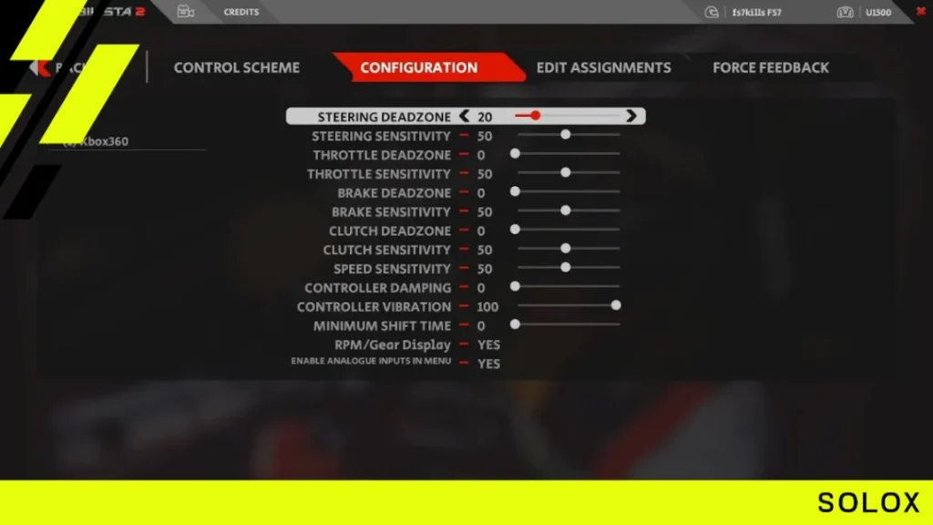 Best rFactor 2 Controller settings (Xbox 360/Xbox One)