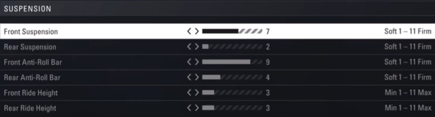 F1 2018 Bahrain Setup - suspension