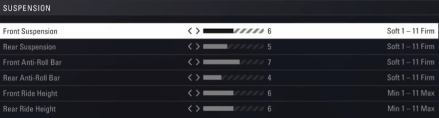 F1 2018 Canada Car Setup - suspension