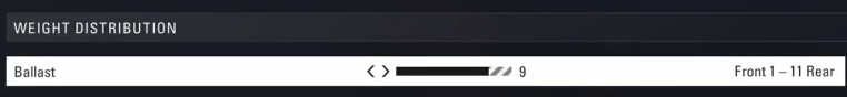 F1 2018 monza Setup - weight