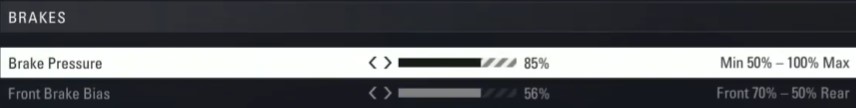 F1 2018 mexico Setup - brakes