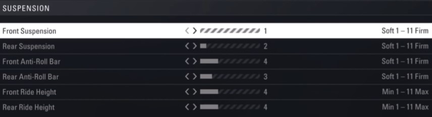 F1 2018 Abu Dhabi Car Setup - suspension
