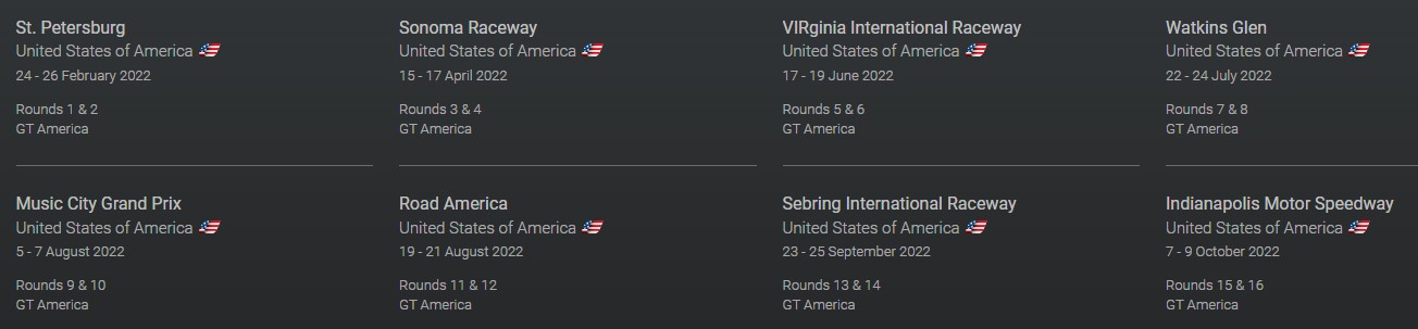 ACC new USA tracks