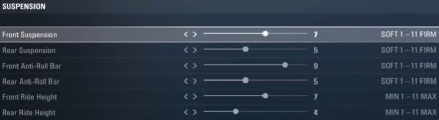 F1 2017 Spain Car Setup - suspension