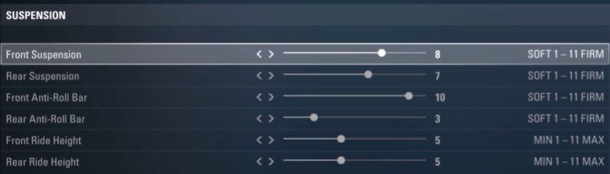 f1 2017 baku setup - suspensio