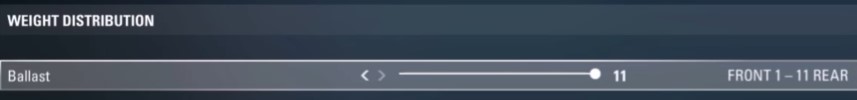 f1 2017 baku setup - weight