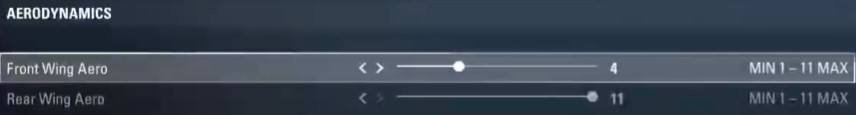 F1 2017 Singapore Setup - aerodynamics