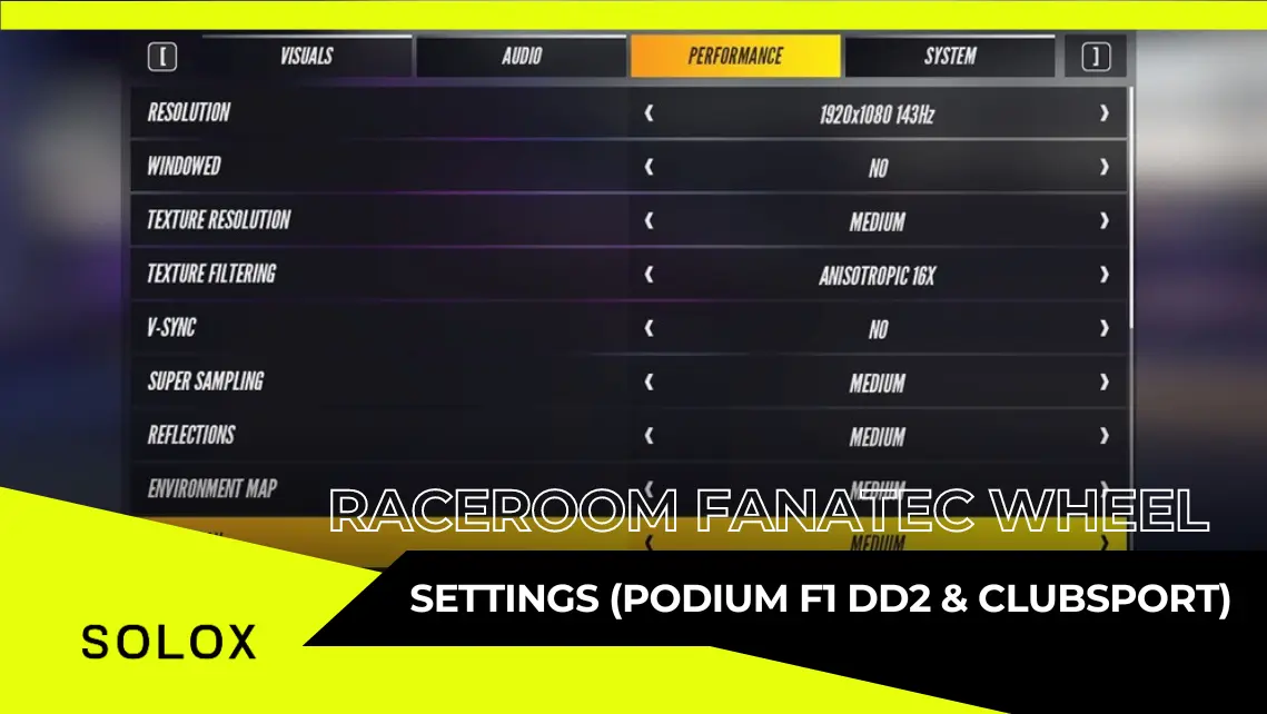 RaceRoom Fanatec Wheel Settings (Podium F1 DD2 & Clubsport)