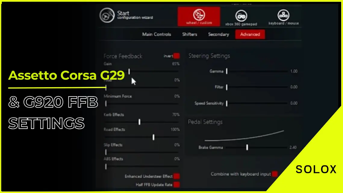 Assetto Corsa G29 & G920 FFB Settings