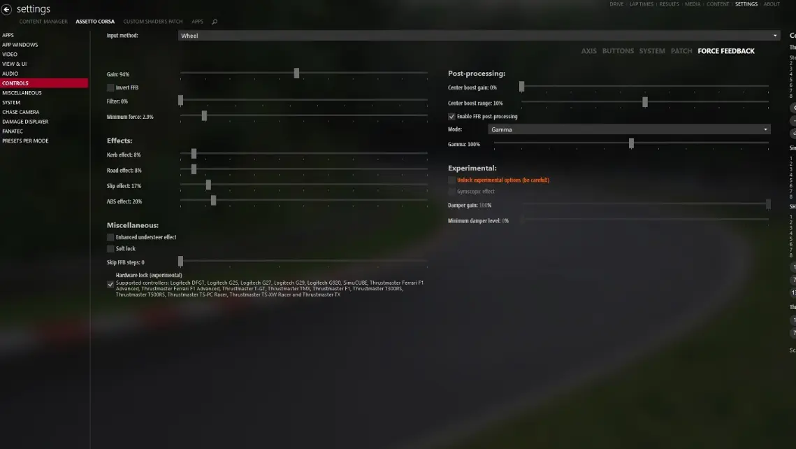 Best Assetto Corsa Thrustmaster Settings (TMX, T300 and TX)