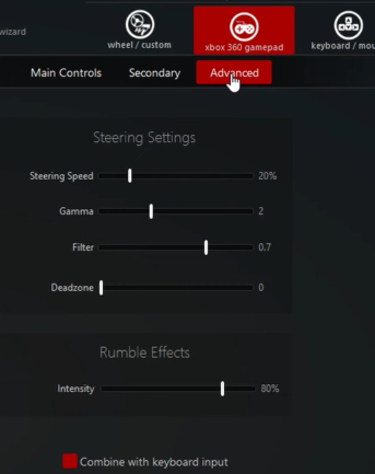 assetto corsa controller settings