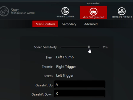 assetto corsa controller settings - sensitivity