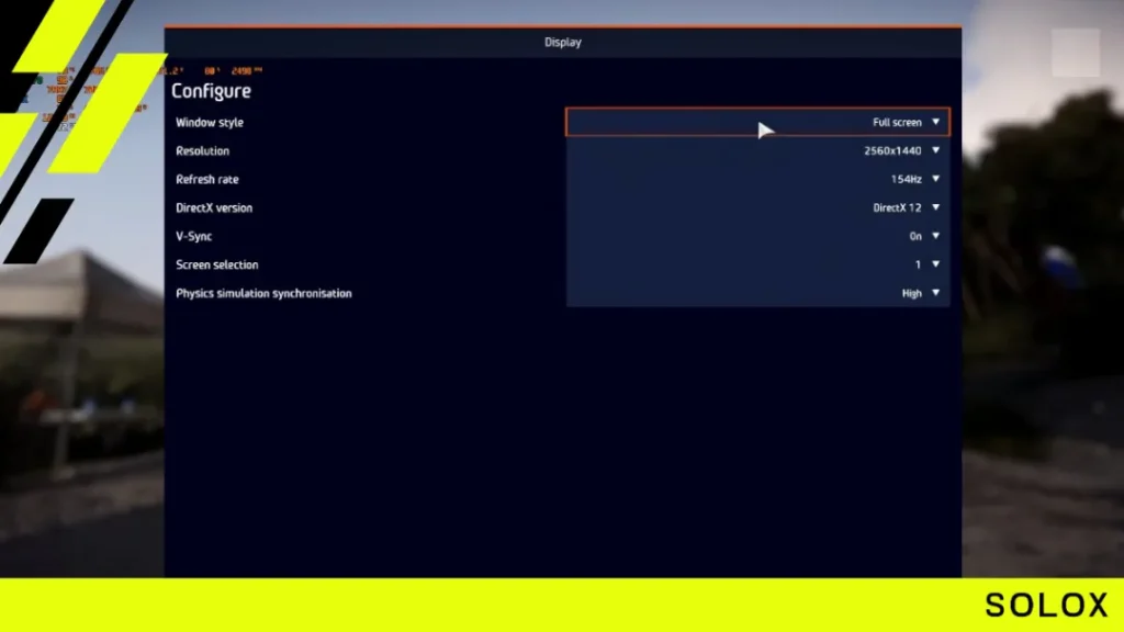 Display settings