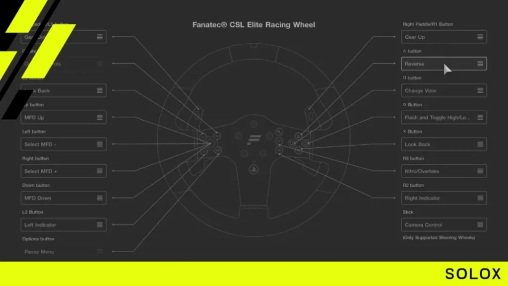 How do you change the Fanatec wheel settings in GT7?
