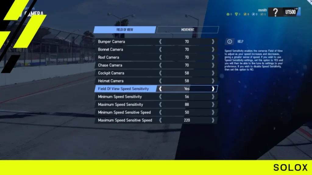 What's the FOV in Project Cars 2?