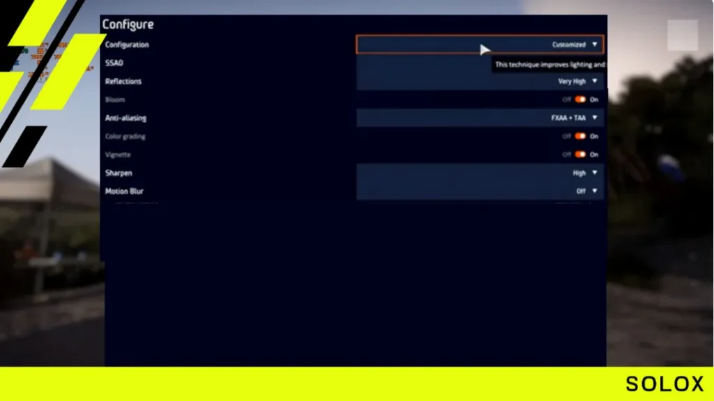 Post process settings