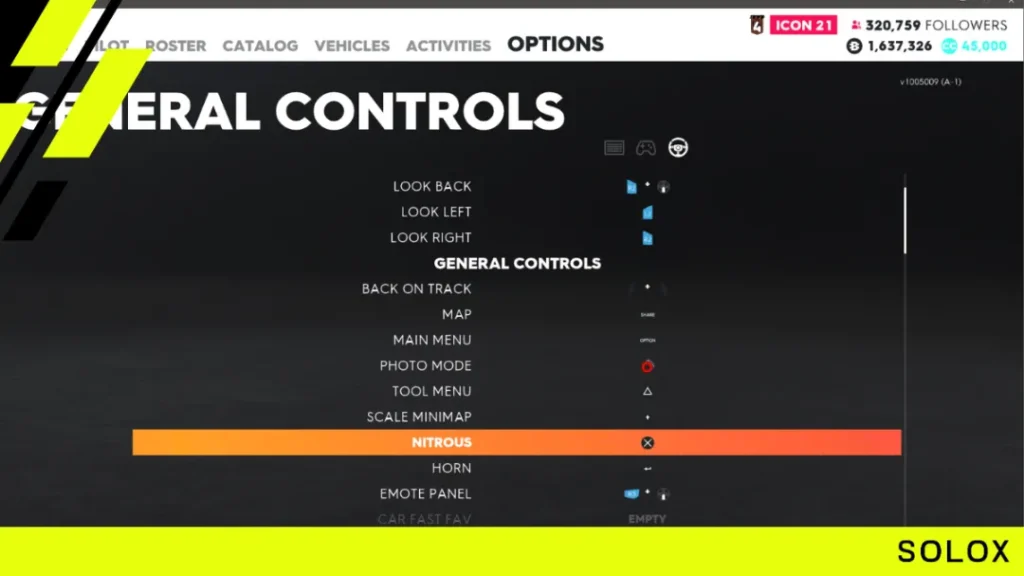 Logitech G29/G920 general wheel settings