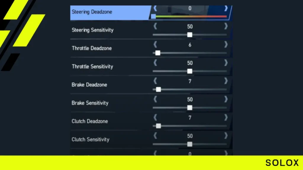 Force feedback settings