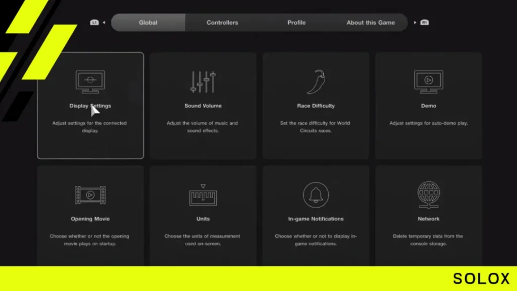 Display settings