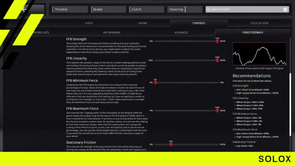 What are the best Gran Turismo 7 Fanatec settings?