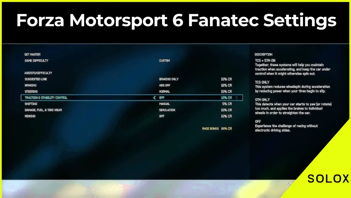 Forza Motorsport 6 Fanatec Settings (CSL DD, CSL Elite and Clubsport)