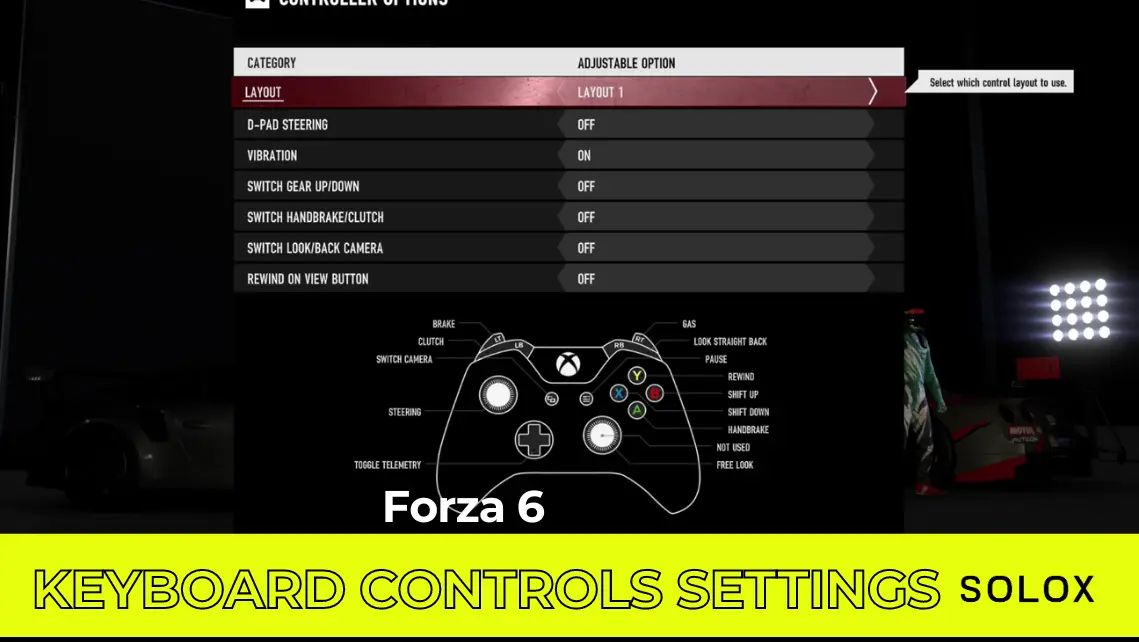 Forza 6 Keyboard Controls Settings
