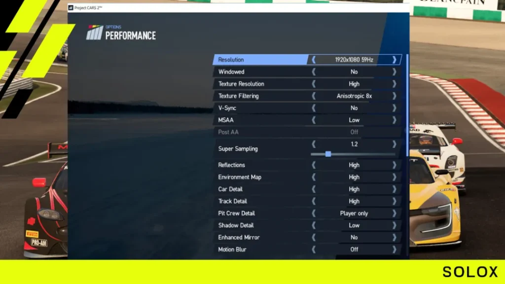 Project Cars 2 VR Settings