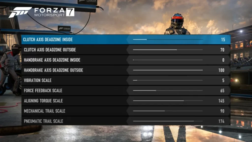 What are the best Logitech wheel settings for Forza Motorsport 7?
