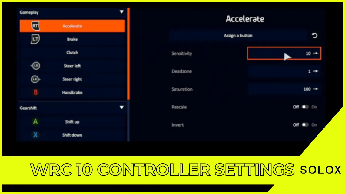 WRC 10 Controller Settings