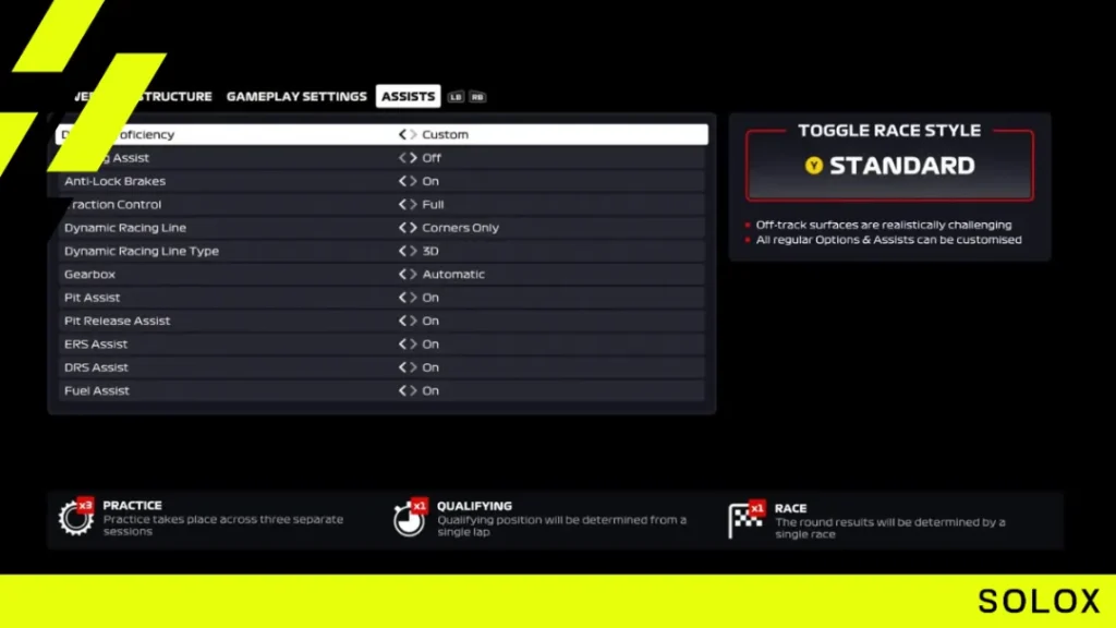 What are the best F1 2020 difficulty settings?